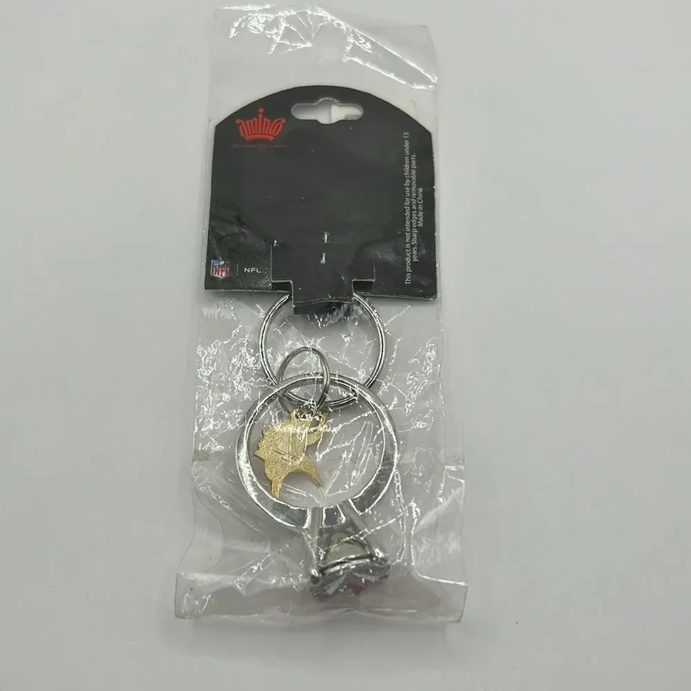Minnesota Vikings Diamond Ring Charm Key Chain NWT